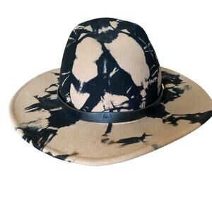 Hatch Fedora Wool Tie Dye Hat One Size Tan Black